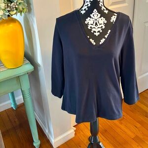 Caslon Black XL  Top T Shirt Cotton Blend 3/4 Sleeves
